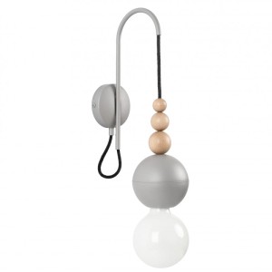 Lampa ścienna Loft Bala szary strukturalny kinkiet KOLOROWE KABLE