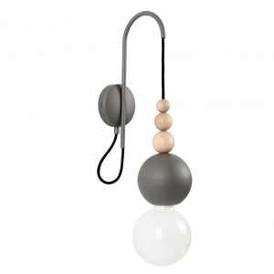 Loft Bala ciemnoszary strukturalny kinkiet KOLOROWE KABLE