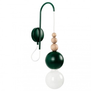 Lampa ścienna Loft Bala ciemnozielony strukturalny kinkiet KOLOROWE KABLE