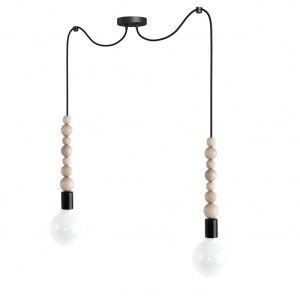 Lampa pająk Loft Sfarer 2 czarna lampa wisząca KOLOROWE KABLE