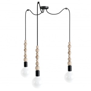 Lampa pająk Loft Sfarer 3 czarna lampa wisząca KOLOROWE KABLE