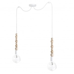 Lampa pająk Loft Sfarer 2 biała lampa wisząca KOLOROWE KABLE