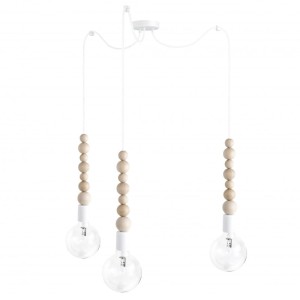 Lampa pająk Loft Sfarer 3 biała lampa wisząca KOLOROWE KABLE