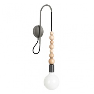 Lampa ścienna Loft Sfarer ciemnoszary strukturalny kinkiet KOLOROWE KABLE