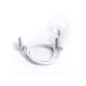 Loft metal line - 16 biały bez lampa wisząca KOLOROWE KABLE