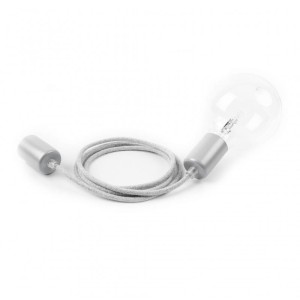 Loft metal line - B02 srebrzysta skała lampa wisząca KOLOROWE KABLE