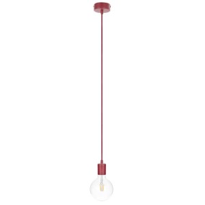 Burgundowa lampa wisząca loft metal line pojedynczy zwis na kablu KOLOROWE KABLE