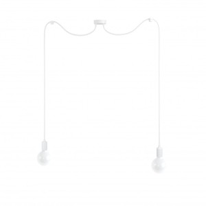 Biała lampa pająk Loft multi metal line X2 lampa wisząca KOLOROWE KABLE