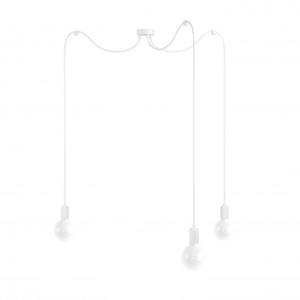 Biała lampa pająk Loft multi metal line X3 lampa wisząca KOLOROWE KABLE