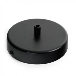 Duża metalowa osłonka sufitowa lakierowana w kolorze czarnym strukturalnym - jednokablowa Kolorowe Kable