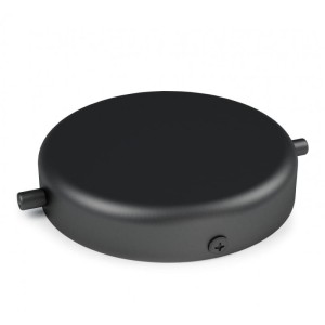 Duża metalowa osłonka sufitowa lakierowana w kolorze czarnym strukturalnym - dwukablowa, otwory boczne Kolorowe Kable