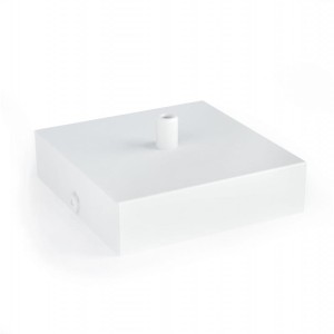 Kwadratowa metalowa osłonka sufitowa 120x120mm - biała strukturalna Kolorowe Kable