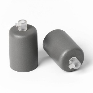 Metalowa osłonka sufitowa lakierowana w kolorze ciemnoszarym strukturalnym z drobinkami srebra Kolorowe Kable