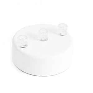 Metalowa osłonka sufitowa lakierowana w kolorze białym strukturalnym - trzykablowa Kolorowe Kable