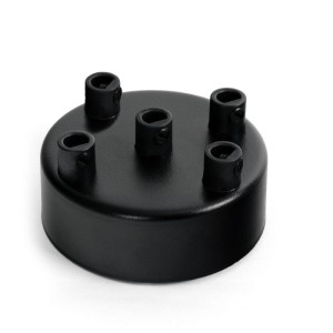 Metalowa osłonka sufitowa lakierowana w kolorze czarnym strukturalnym - pięciokablowa Kolorowe Kable