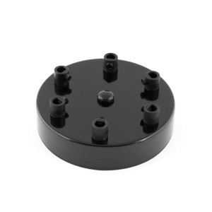 Metalowa osłonka sufitowa, maskownica sufitowa lakierowana w kolorze czarnym strukturalnym - sześciokablowa Kolorowe Kable