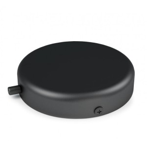 Duża metalowa osłonka sufitowa lakierowana w kolorze czarnym strukturalnym - jednokablowa, otwór boczny Kolorowe Kable