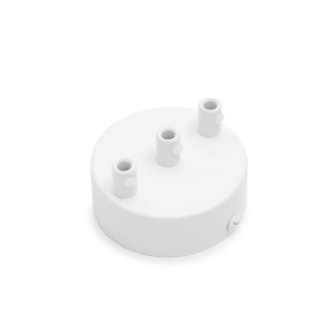 Metalowa osłonka sufitowa strukturalna w kolorze białym z metalową blokadą kabla - trzykablowa Kolorowe Kable