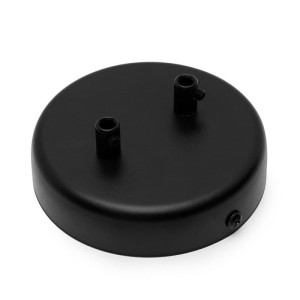 Duża metalowa osłonka sufitowa lakierowana w kolorze czarnym strukturalnym - dwukablowa Kolorowe Kable