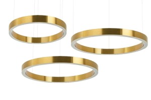 Lampa wisząca RING 60 + 80 + 80 złota na jednej podsufitce – Moosee