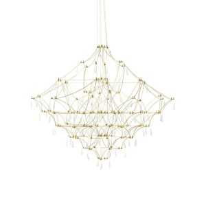 Lampa wisząca CONSTELATION 77 GOLD LED, stal szczotkowana – Moosee