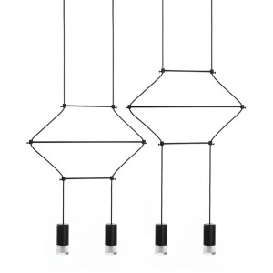 Lampa wisząca FLUSSO LINE 4 czarna – Moosee