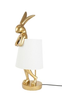 Kare Lampa Stołowa Rabbit 68 Cm  Złota / Biała