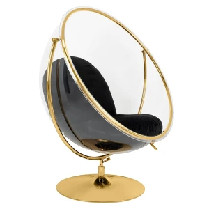 Fotel Bubble Stand 2 Gold Velvet Poduszka Czarna