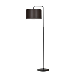 Lampa podłogowa Trapo czarny / klosz wenge 1x E27 - Emibig