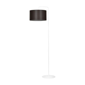 Lampa podłogowa Trapo biały / klosz wenge 1x E27 - Emibig