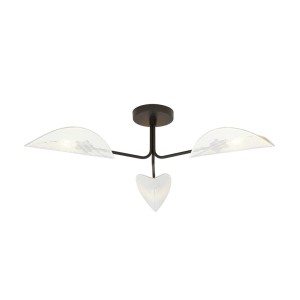 Lampa sufitowa Gomez czarny / klosz biały,złoty 3x E14 - Emibig