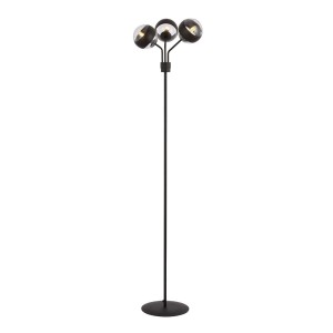 Lampa podłogowa Nova czarny / klosz transparentny,czarny 3x E14 - Emibig