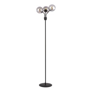 Lampa podłogowa Nova czarny / klosz grafitowy 3x E14 - Emibig