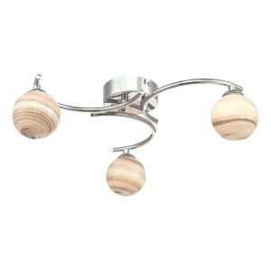 Lampa sufitowa Atiya 3 Light Semi Flush Polished Chrome With Planet Style Glass