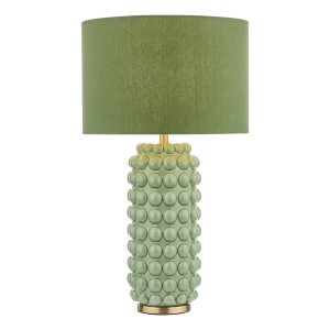 Lampa Stołowa Etzel Table Lamp Green Satin Brass With Shade