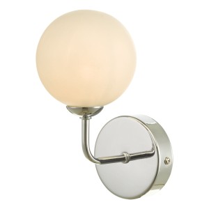 Kinkiet Feya Wall Light Polished Chrome Opal Glass