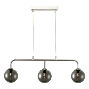 Lampa wisząca Feya 3 Light Bar Pendant Polished Chrome Smoked Glass