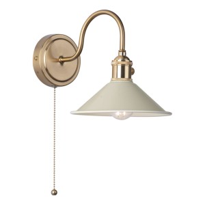 Kinkiet Hadano Wall Light Natural Brass With Cashmere Shade