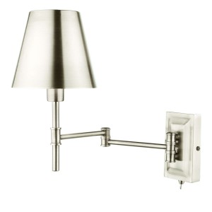 Kinkiet Kensington 1 Light Swing Arm Wall Light Polished Nickel