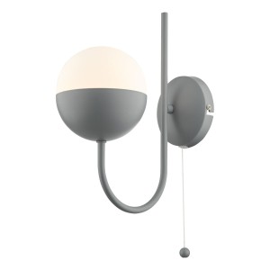 Kinkiet Andre Single Wall Light Grey Opal Glass