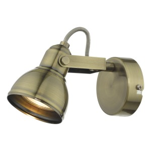 Kinkiet Fothergill Single Wall Spotlight Antique Brass