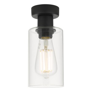 Lampa sufitowa Miu 1 Light Flush Matt Black Glass