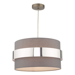 Lampa wisząca Oki Easy Fit Grey Shade with Chrome Band