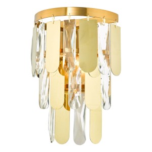 Kinkiet Amira 2 Light Wall Light Polished Gold Crystal