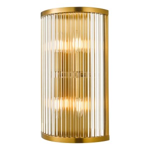 Kinkiet Eleanor 4 Light Wall Light Natural Brass Glass