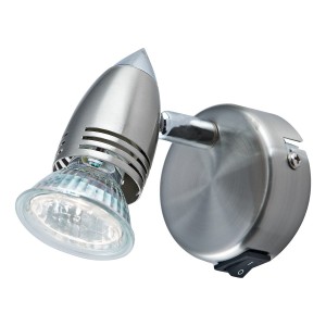 Kinkiet Gemini Single Wall Spotlight Satin Chrome (Multipack)