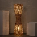 Lampa Podłogowa 130cm z Włókien Naturalnych Boho Abruzzo Carlotta 2x E27-noc.jpg