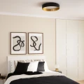 Plafon LED 20W Okrągły Czarno Złoty 45cm CCT Abruzzo Roma-sypialnia.jpg