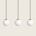 Lampa Wisząca szklana mleczne kule Abruzzo Parma Three
