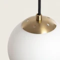 Lampa Wisząca szklana mleczne kule Abruzzo Parma Side